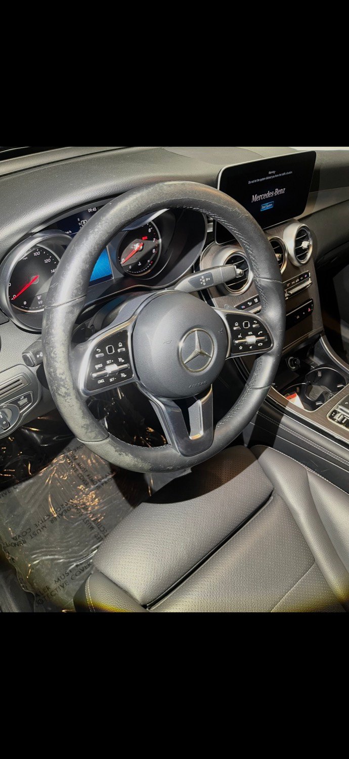 Mercedes steering wheel before reconditioning